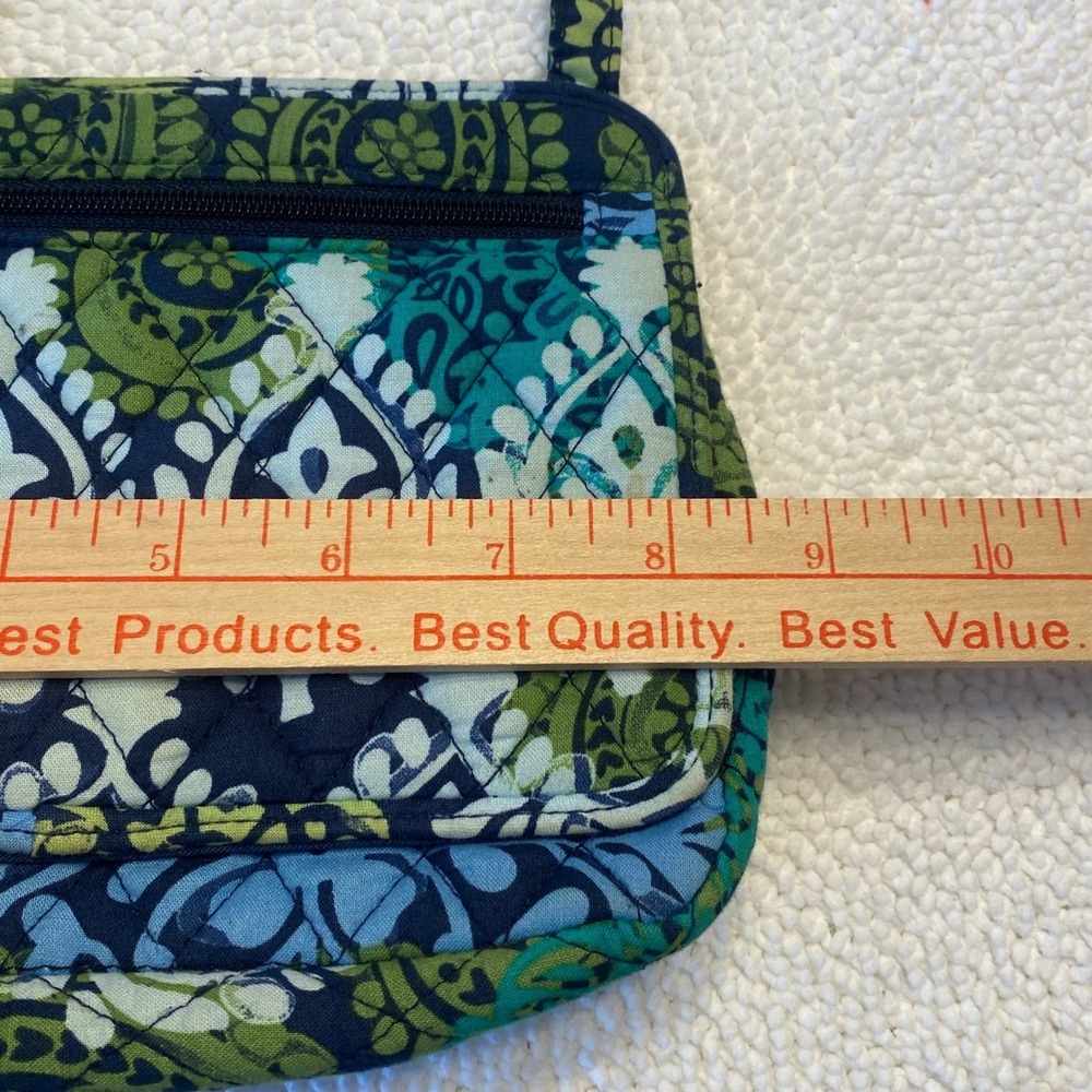 Vera Bradley Quilted Paisley Crossbody Bag Blue Green - Picture 5 of 6